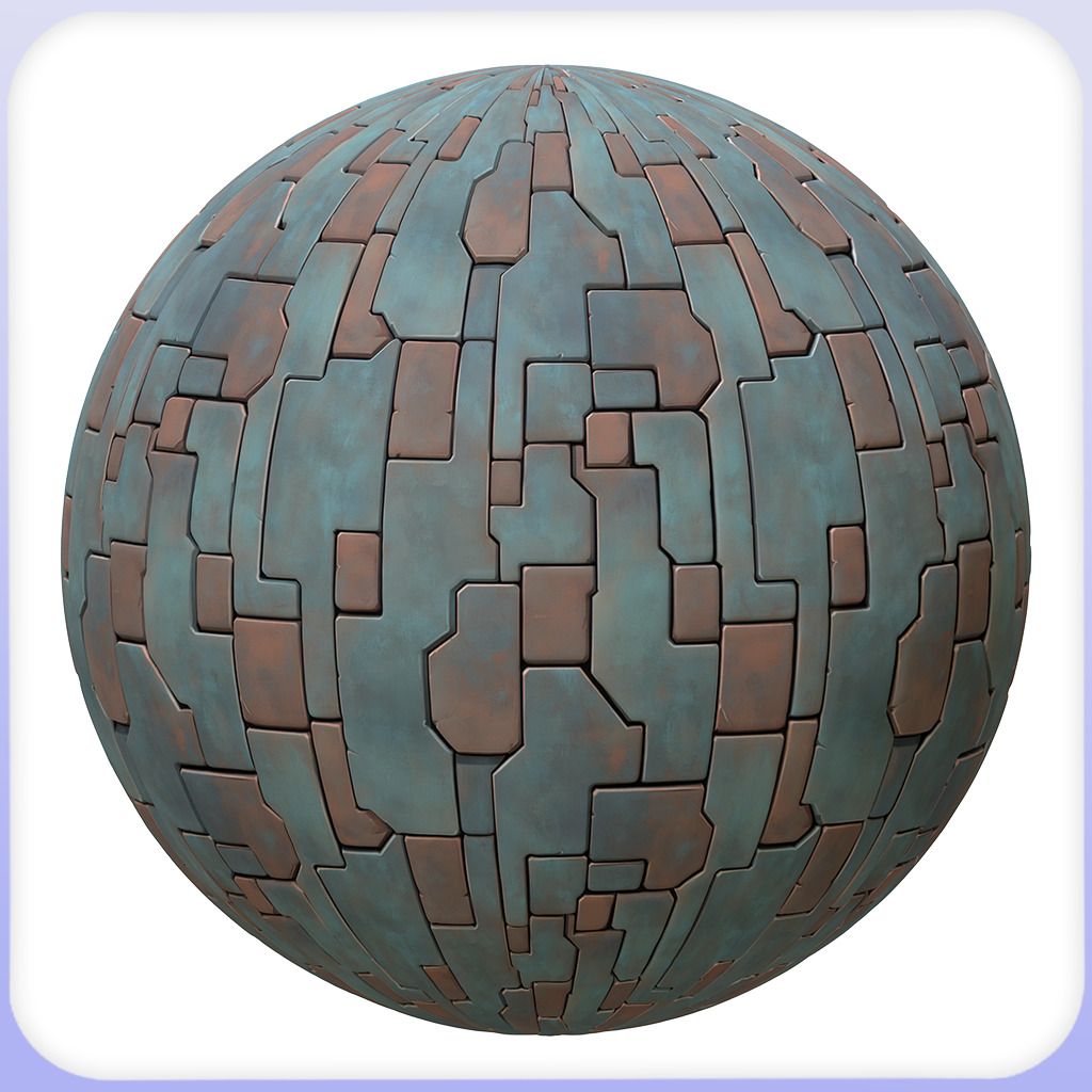 Stylized Metal Panels Seamless Texture Texture_2