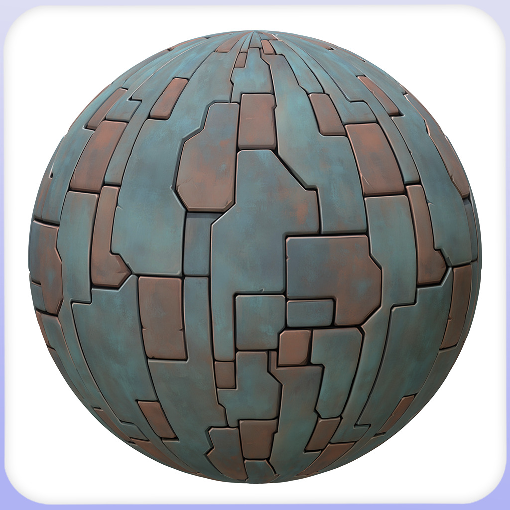 Stylized Metal Panels Seamless Texture Texture_4