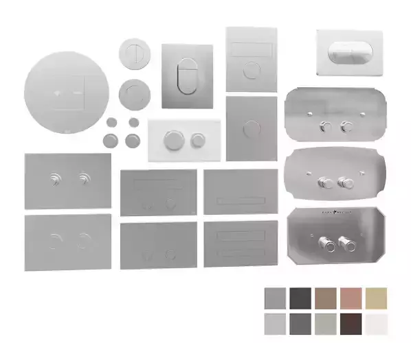 Flush Plate Set for Installation Buttons Geberit Collection 3D model
