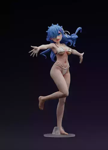 Re Zero Rem 3d print - bikini version 
