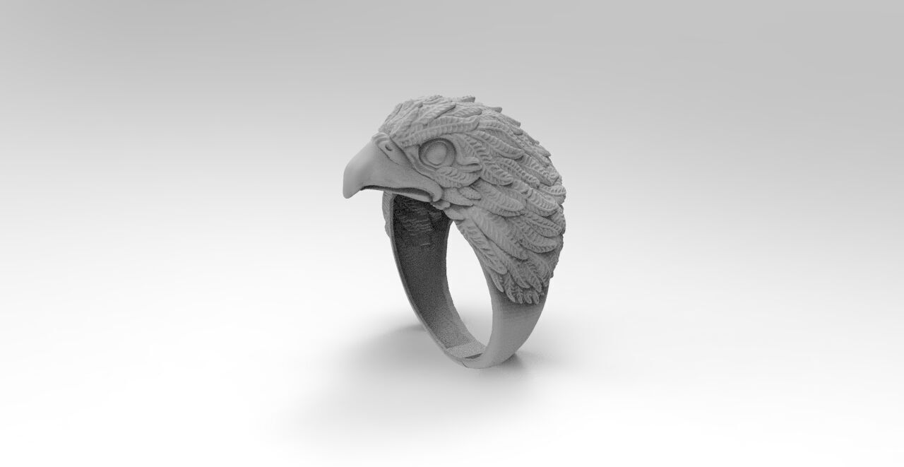 anillo aguila  3D print model_1