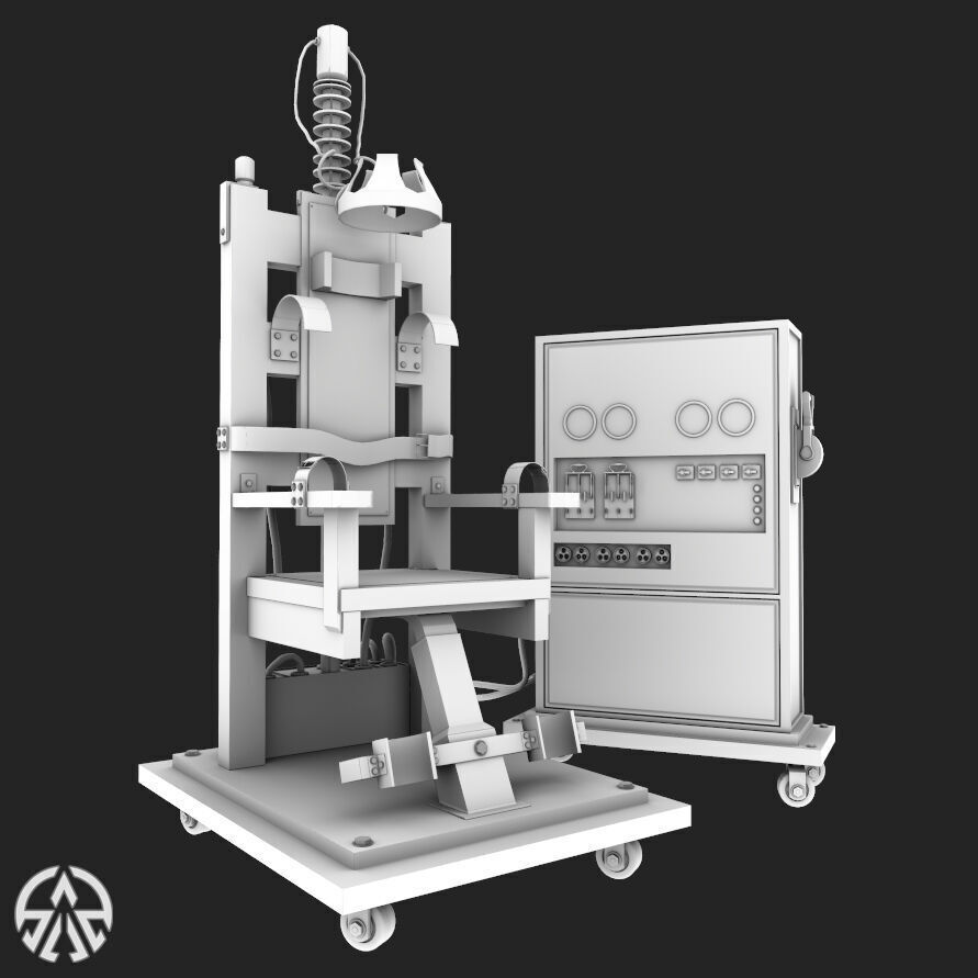 Electric Chair Low-poly 3D model_8