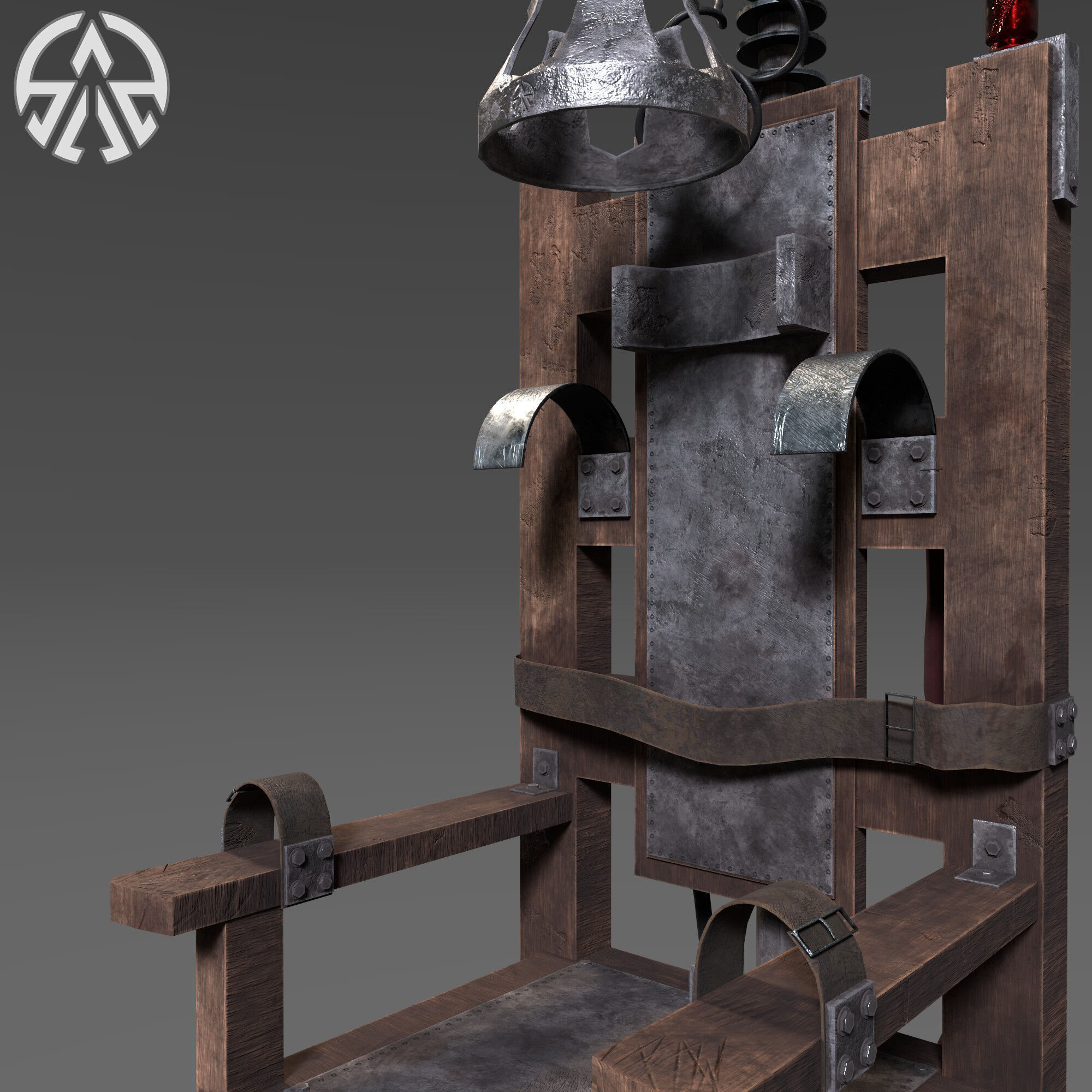Electric Chair Low-poly 3D model_7