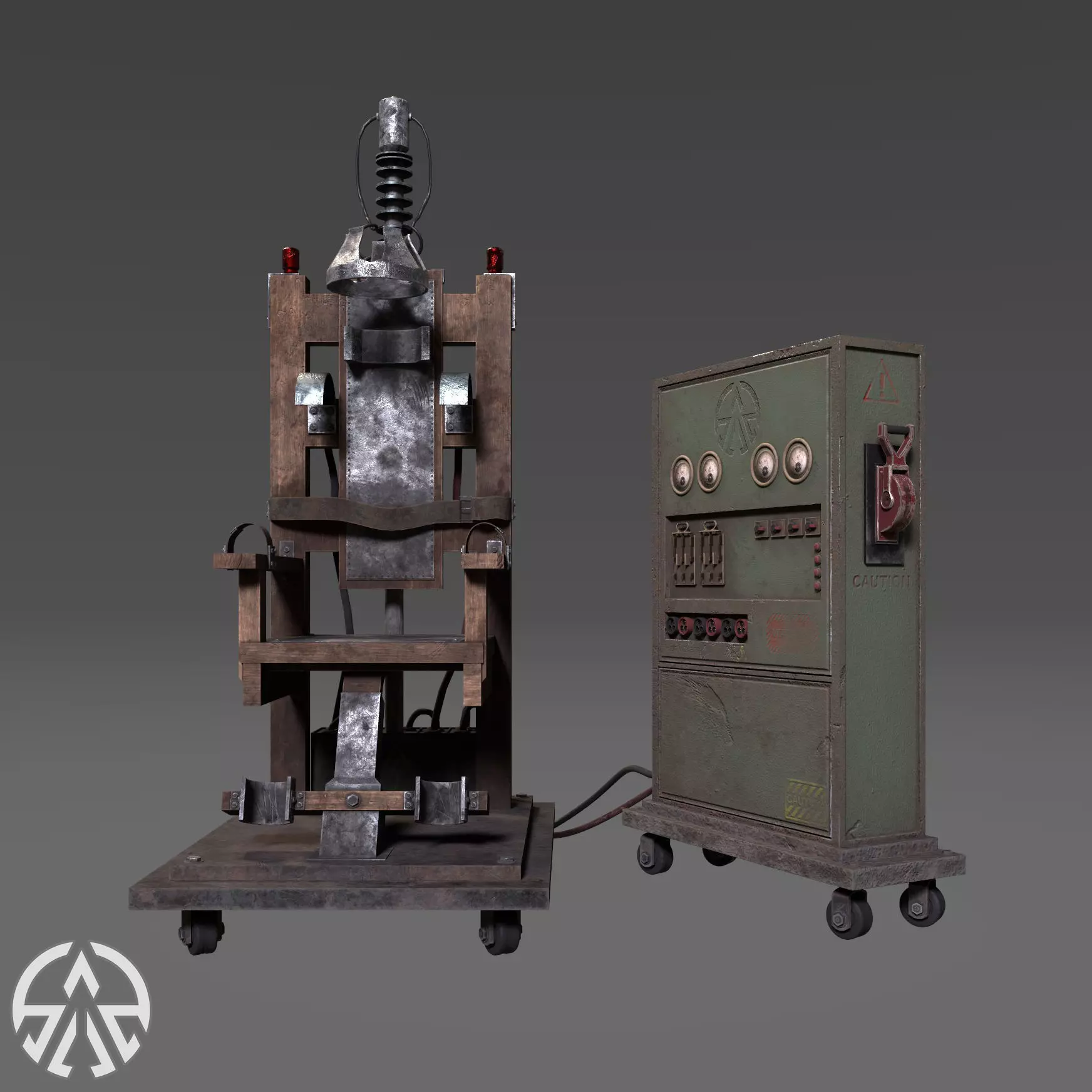 Electric Chair Low-poly 3D model_0