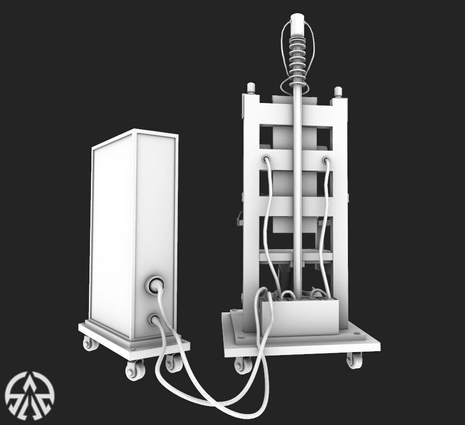 Electric Chair Low-poly 3D model_9