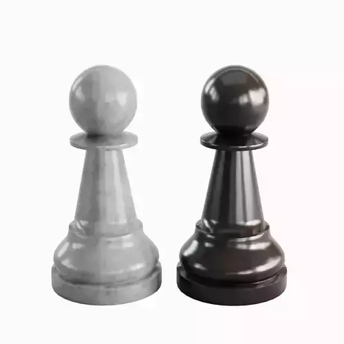 Chess Pieces 02 Low-poly 3D model