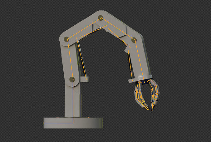Robot Arm Low-poly 3D model 2