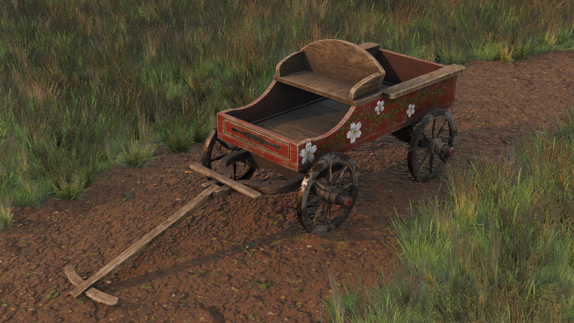 Flower box Low-poly 3D model_1