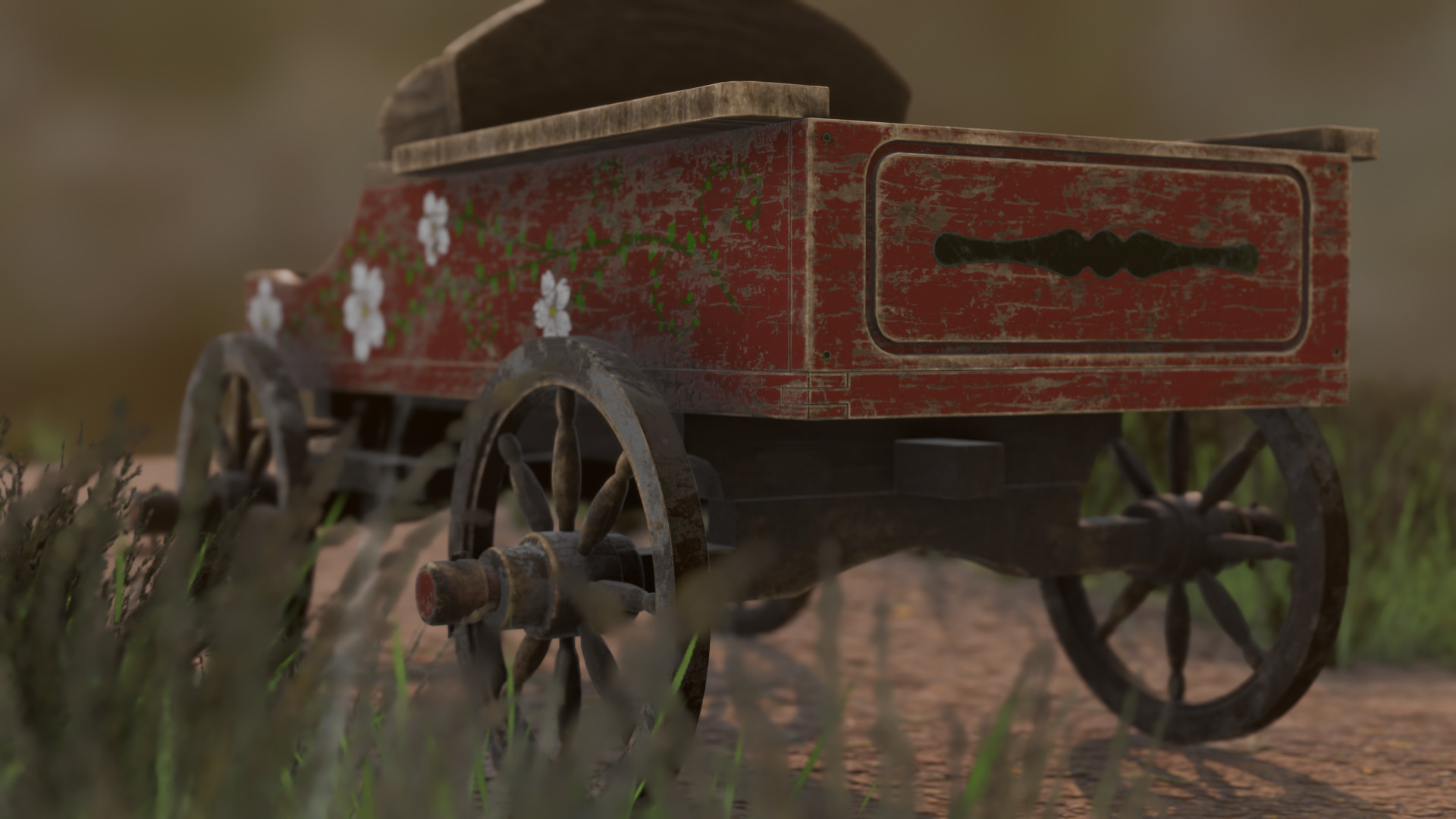 Flower box Low-poly 3D model_2