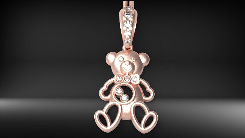 Heart Teddy Bear Pendant  3D print model_28