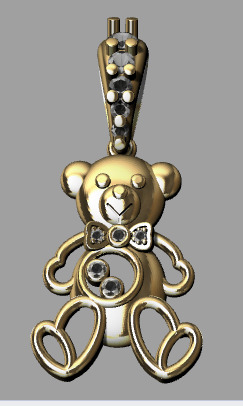 Heart Teddy Bear Pendant  3D print model_20