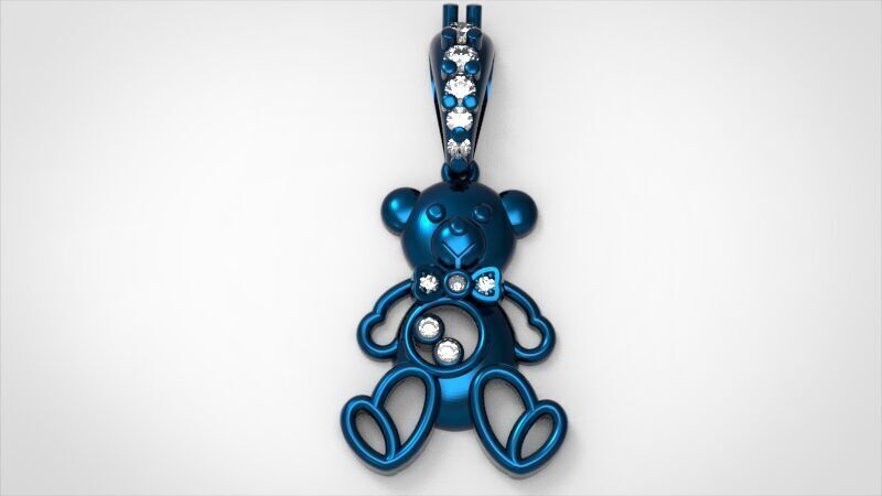 Heart Teddy Bear Pendant  3D print model_13
