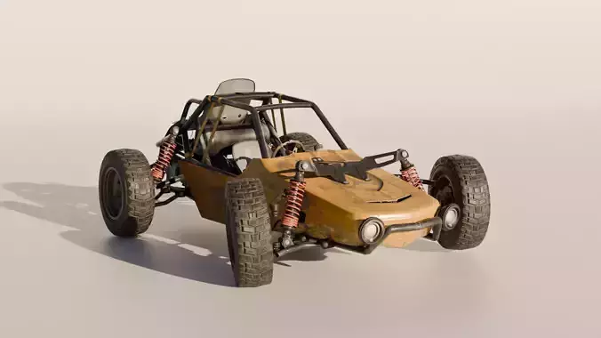 Realistic PUBG Buggy 3D Model - High-Quality Game Asset 3D model