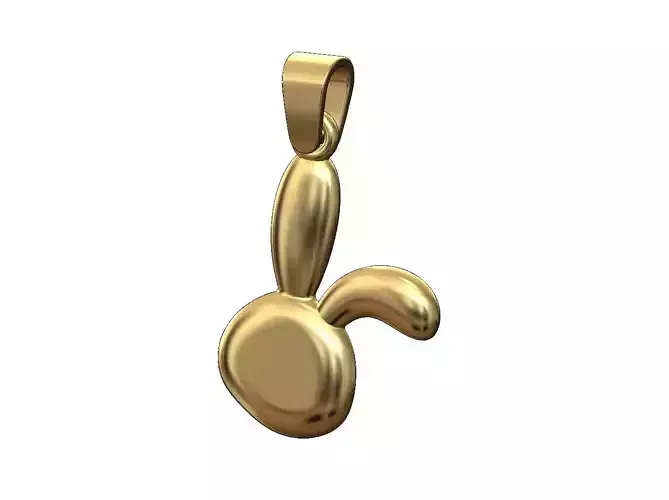 Bunny rabbit head and ears pendant charm