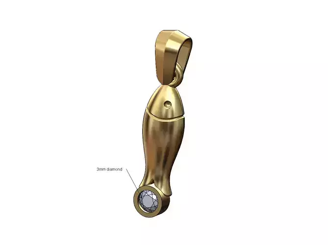 Diamond fish bait pendant charm 3D print model