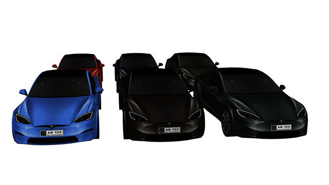 Car Models Tesla Game-Ready Pack Low-poly 3D model