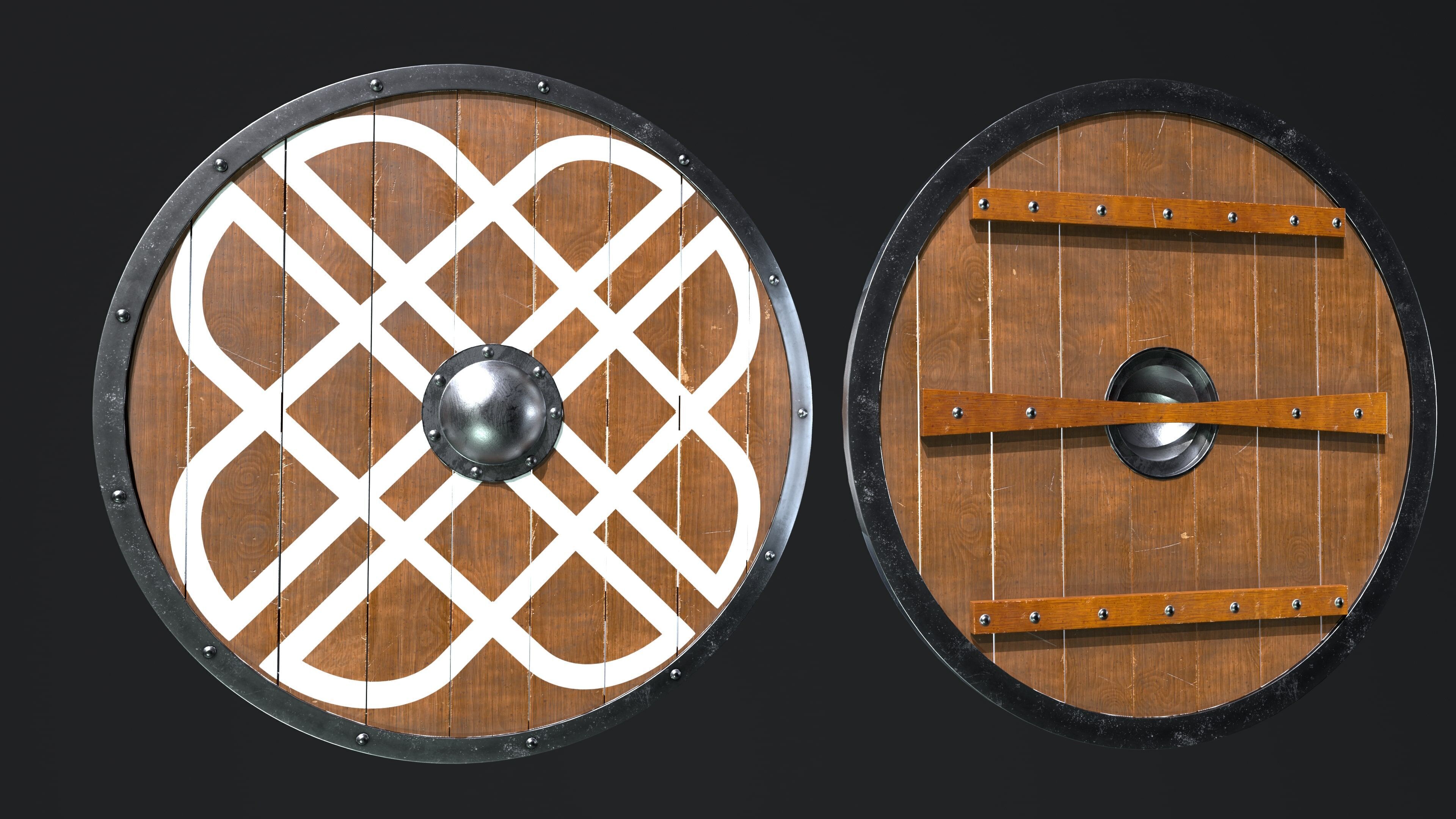 10 shields pack Low-poly 3D model_10