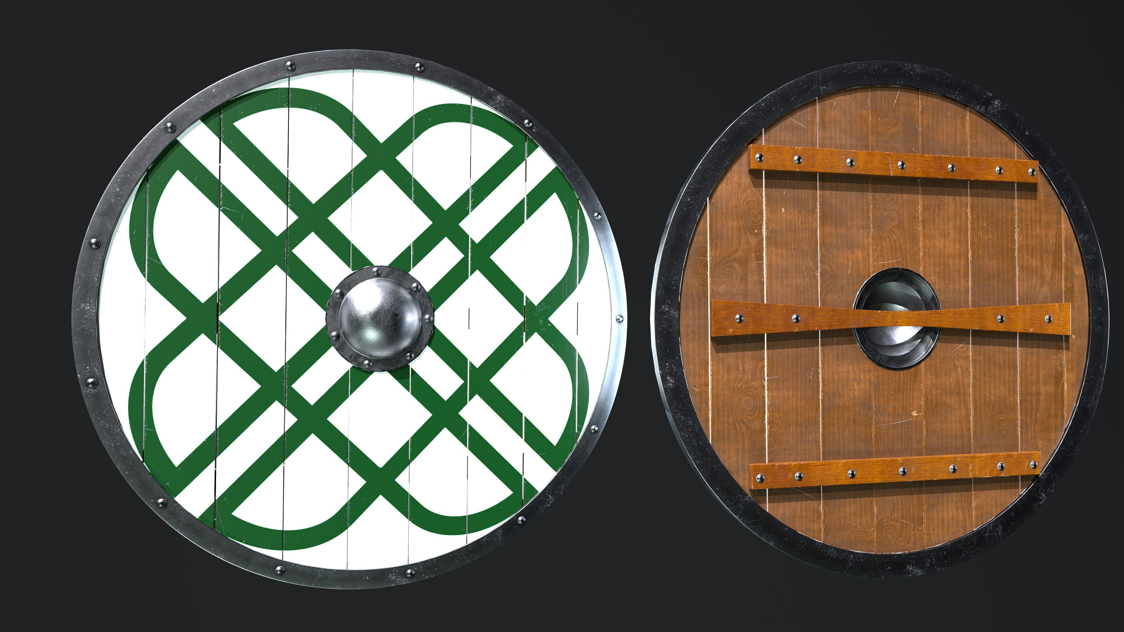 10 shields pack Low-poly 3D model_8