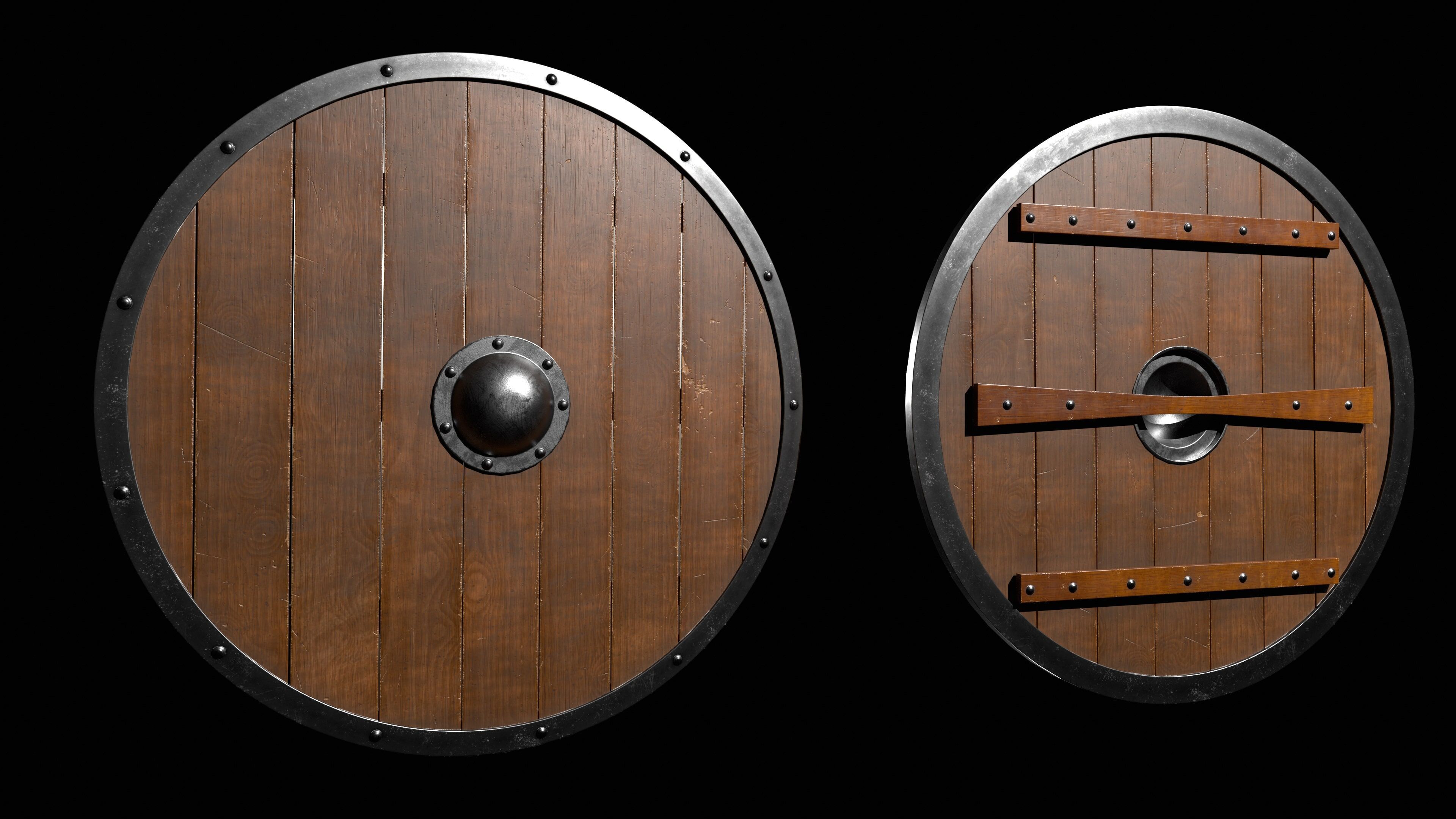 10 shields pack Low-poly 3D model_2