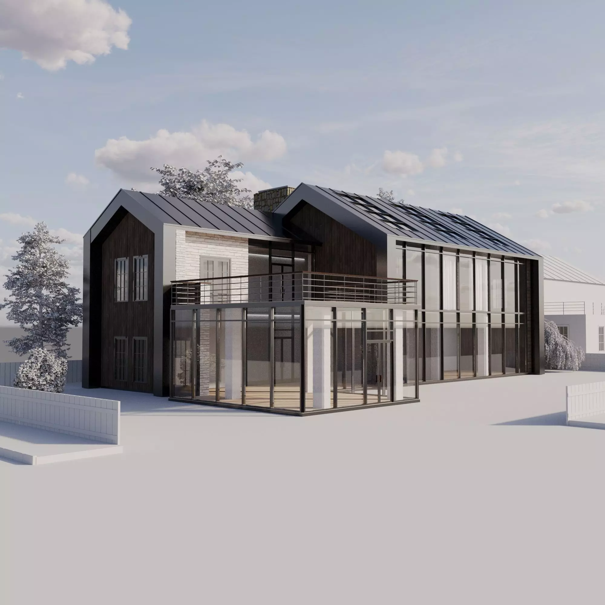 Modern Scandinavian house 3D model_0