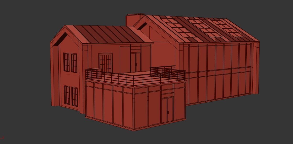 Modern Scandinavian house 3D model_2