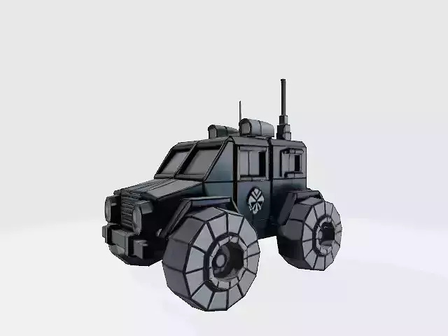 cyberpunk cartoon lowpoly black car