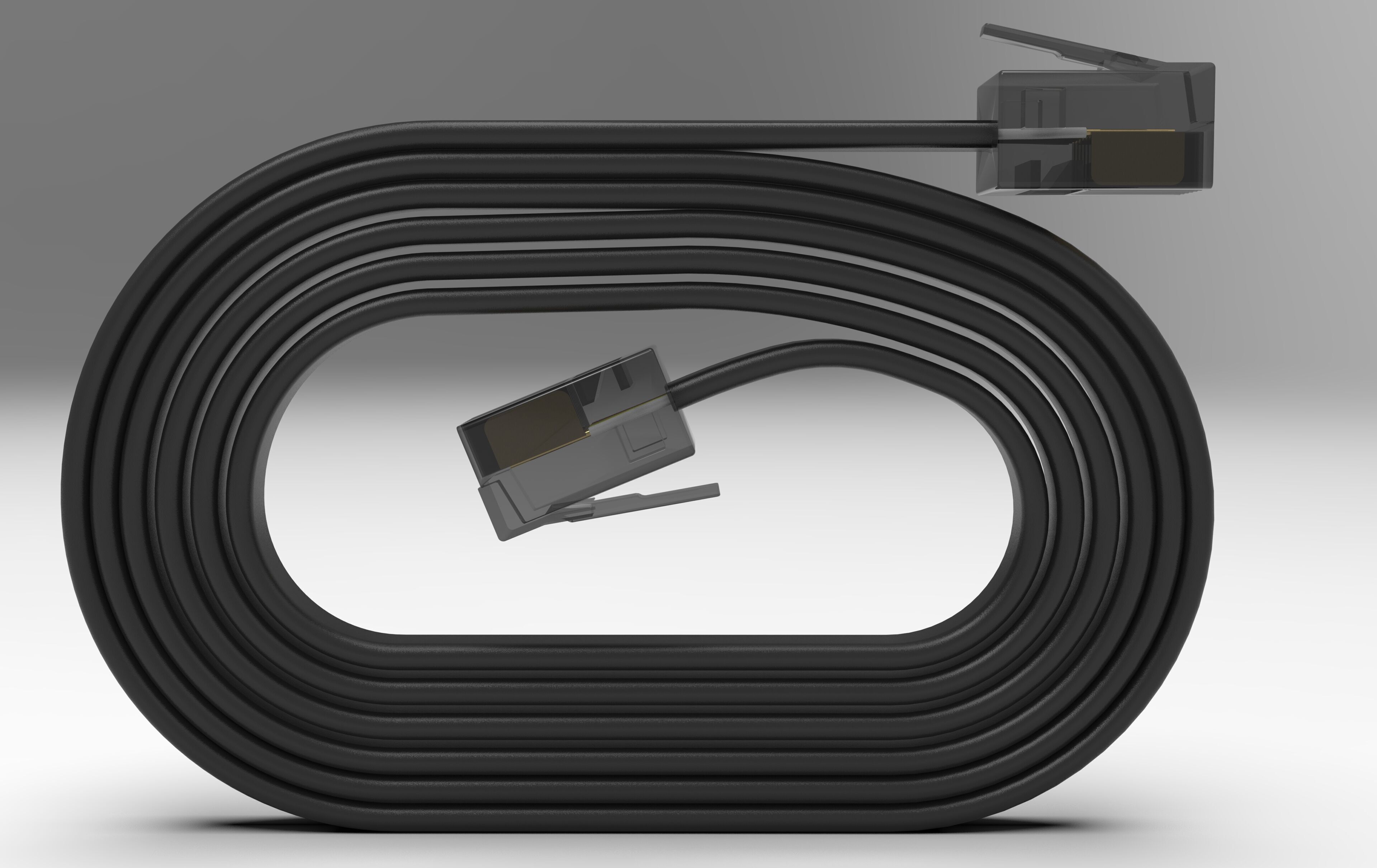 Ethernet Cable Transparent Connector Detailed Internal Cables 3D model_2