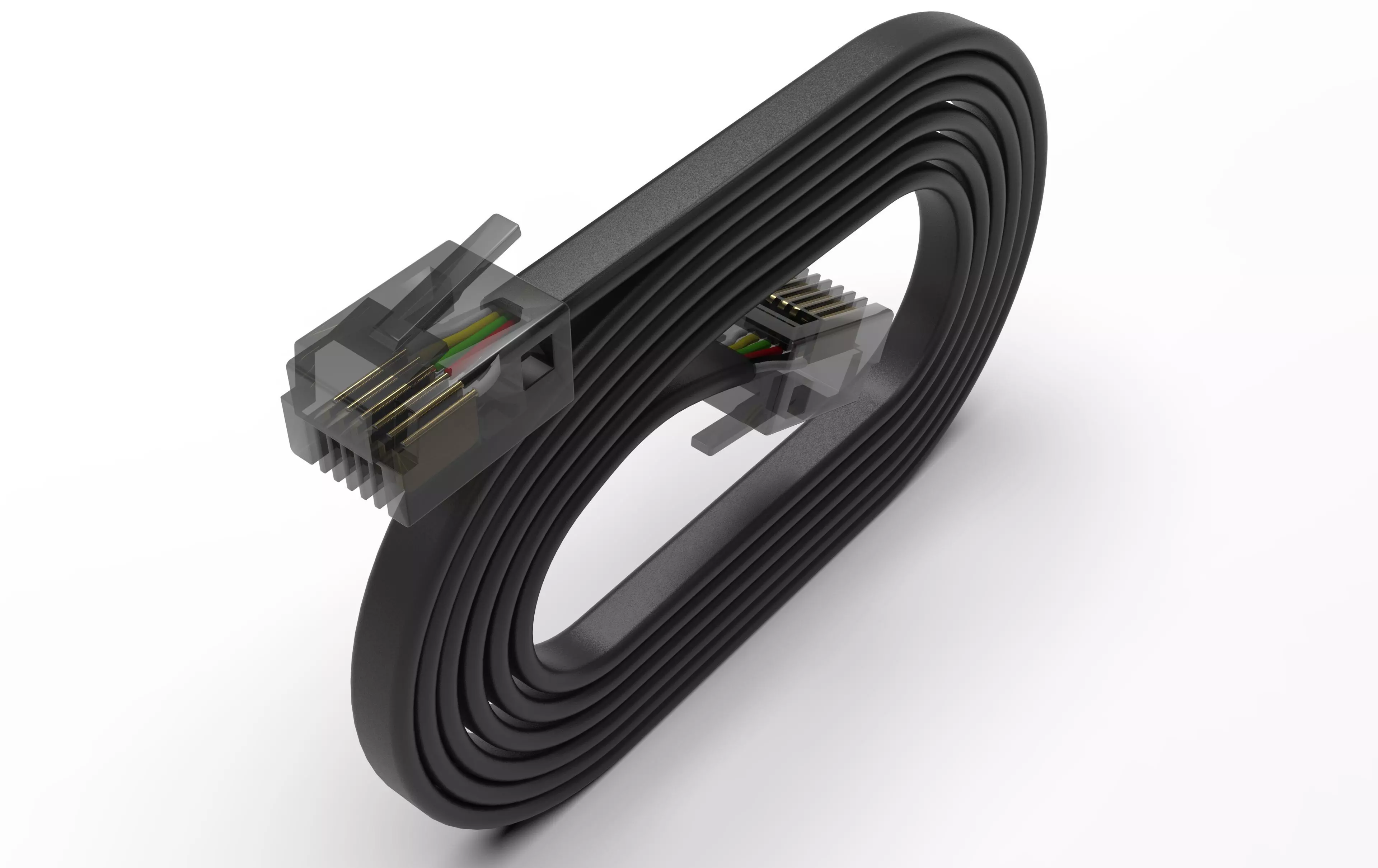 Ethernet Cable Transparent Connector Detailed Internal Cables 3D model_0