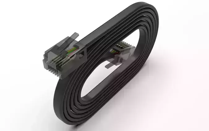 Ethernet Cable Transparent Connector Detailed Internal Cables 3D model Ethernet Cable Transparent Connector Detailed Internal Cables 3D model