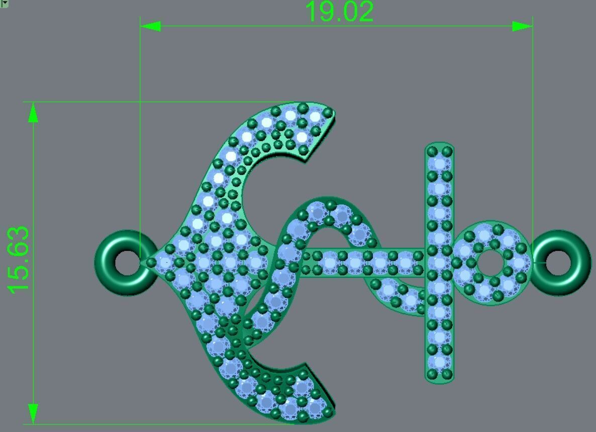 Anchor Bracelet 3D print model_4