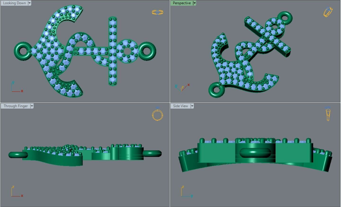 Anchor Bracelet 3D print model_2
