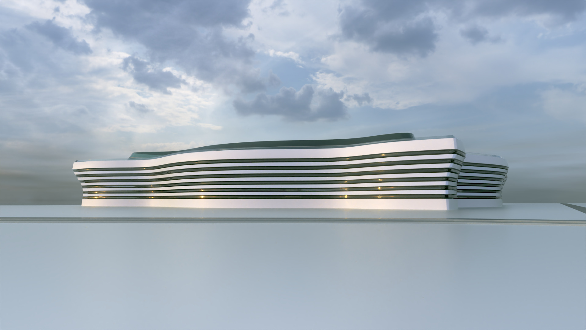 Futuristic Building Concept V2-07 3D model_2