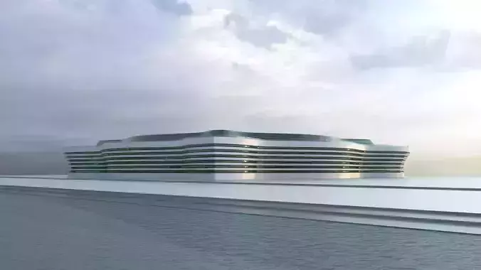 Futuristic Building Concept V2-07 3D model
