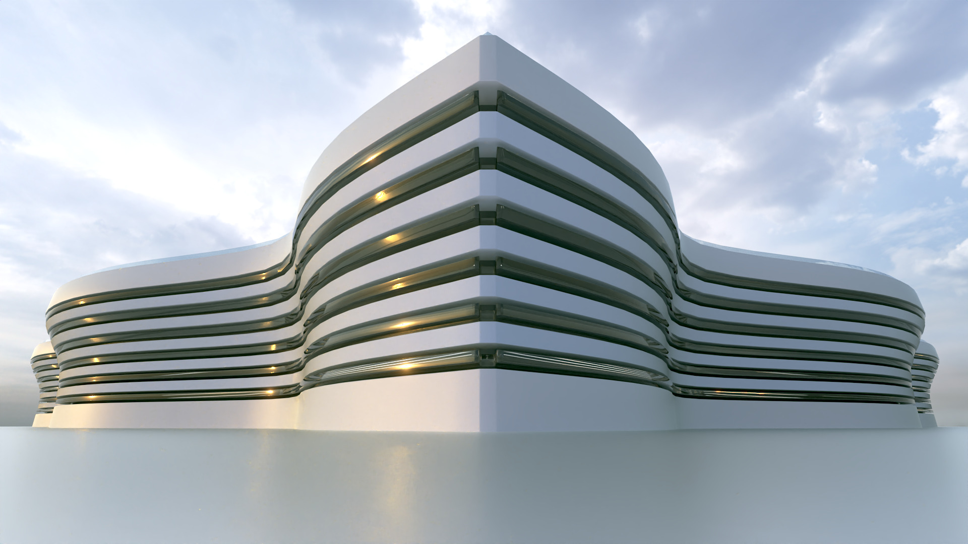 Futuristic Building Concept V2-07 3D model_6