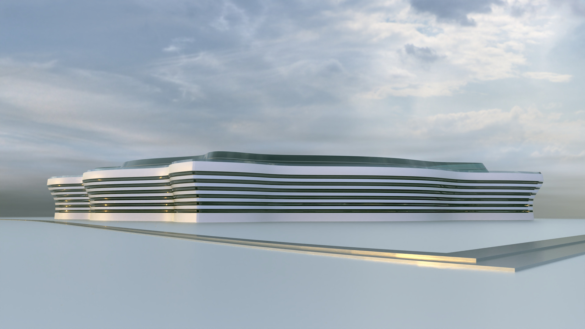 Futuristic Building Concept V2-07 3D model_1