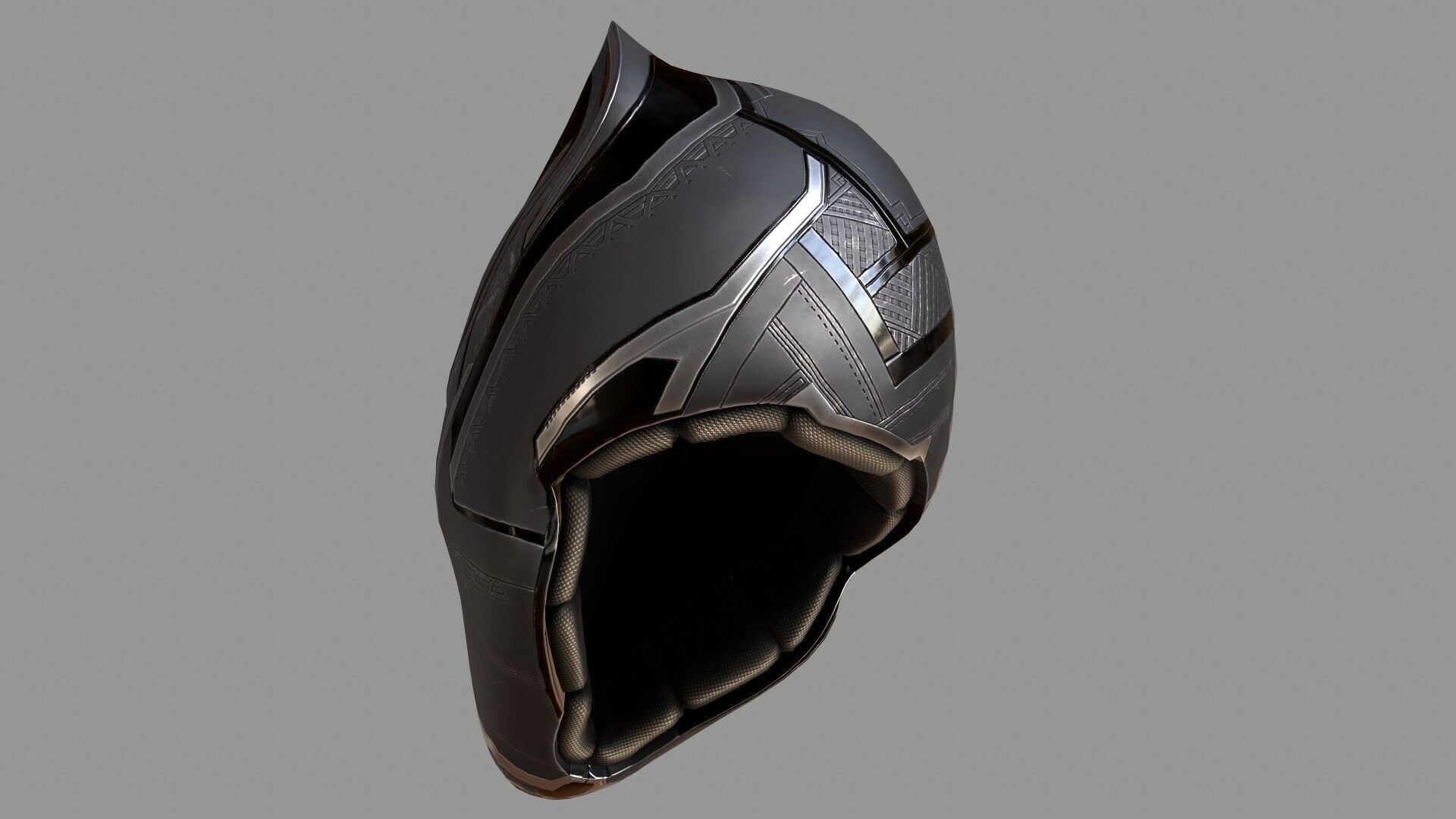 Black Panther Mask Low-poly 3D model_3