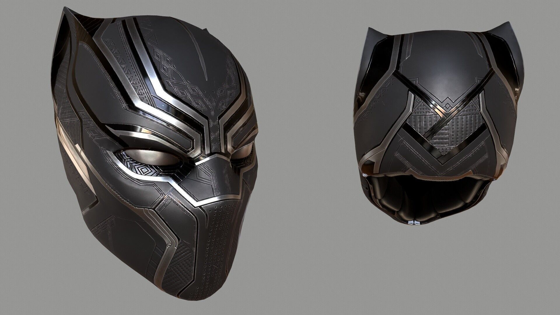 Black Panther Mask Low-poly 3D model_7