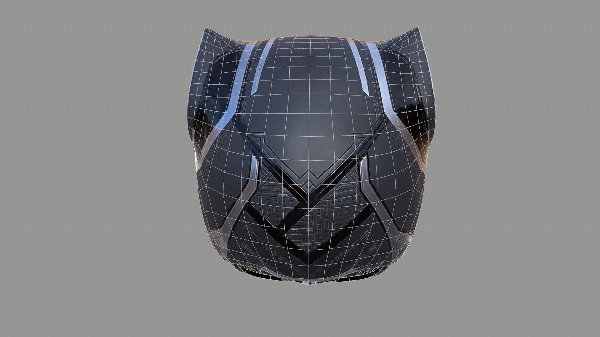 Black Panther Mask Low-poly 3D model_14