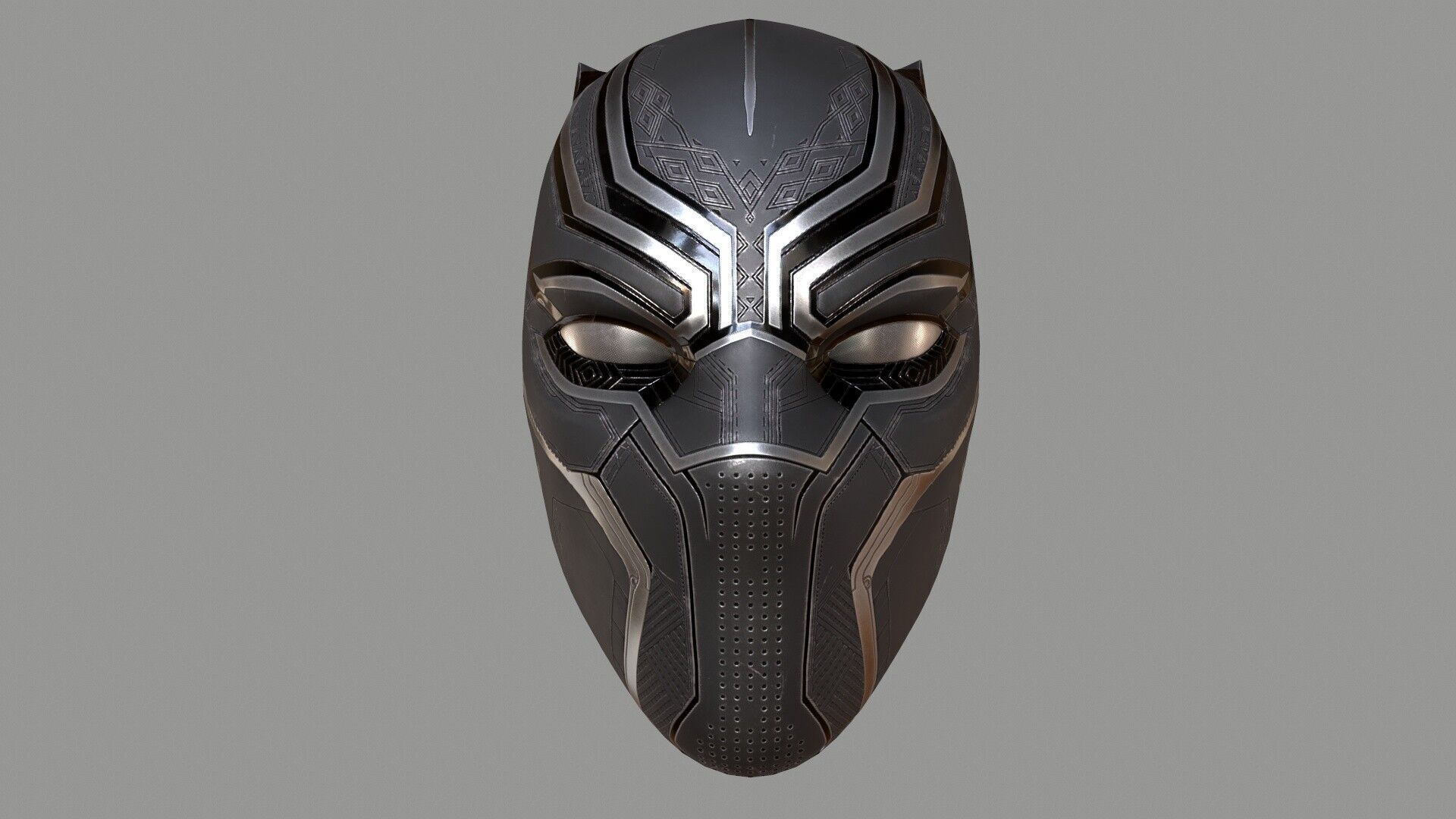 Black Panther Mask Low-poly 3D model_4