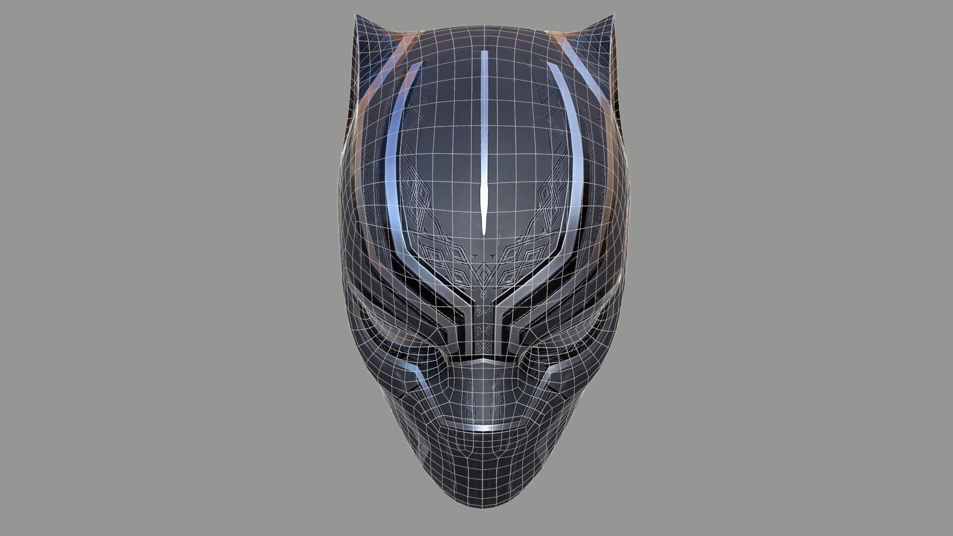 Black Panther Mask Low-poly 3D model_19