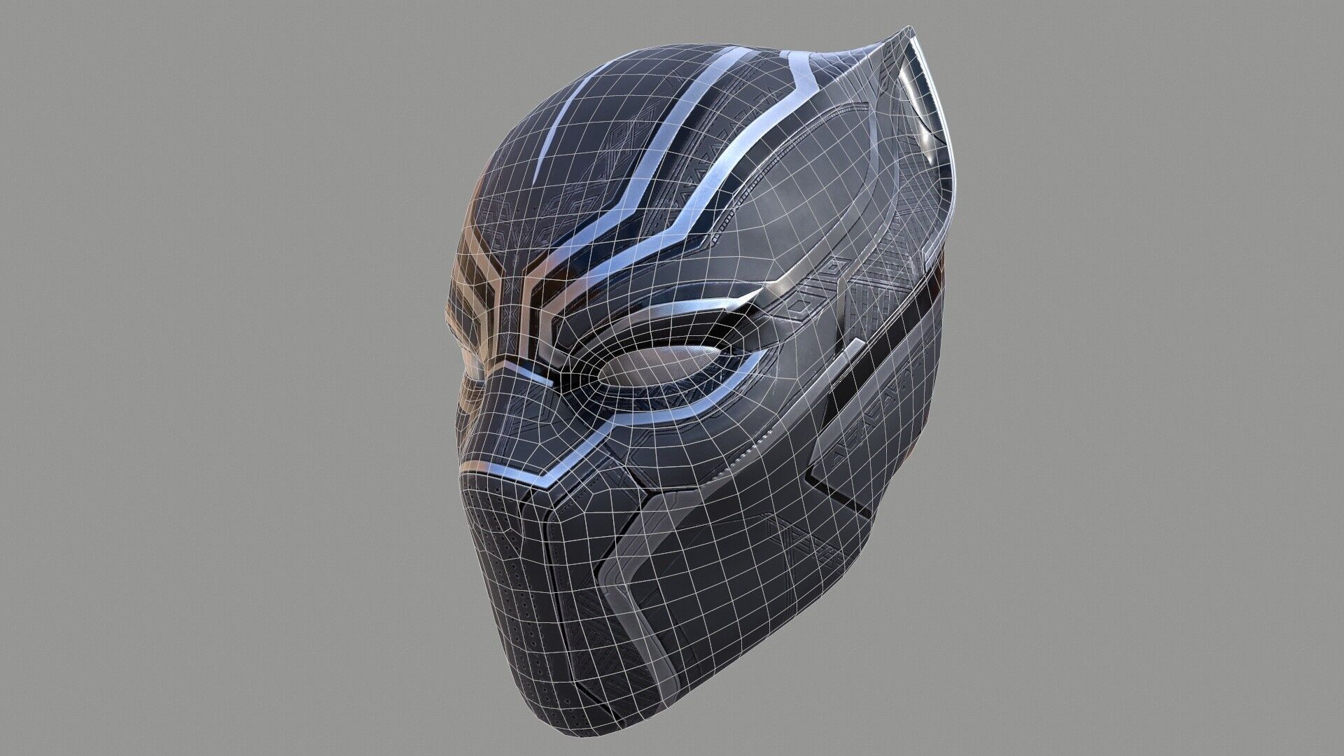 Black Panther Mask Low-poly 3D model_13