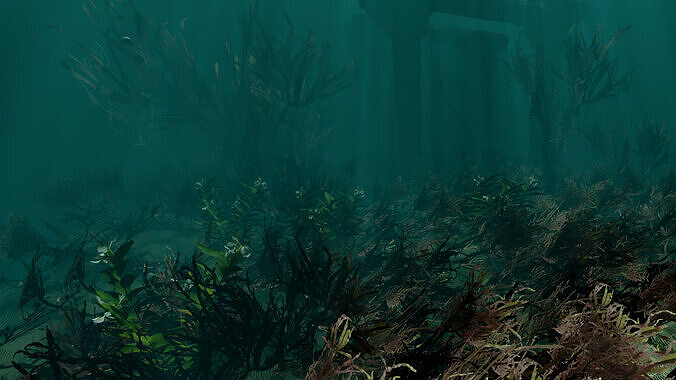 under water Low-poly 3D model