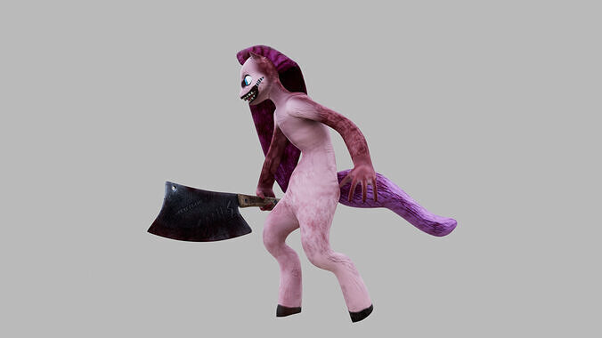 Pinkie Pie Creepy monster Lowpoly 3D model