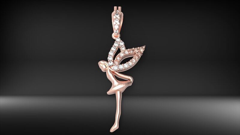 Fairy Pendant Necklace Charm Jewelry  3D print model_9