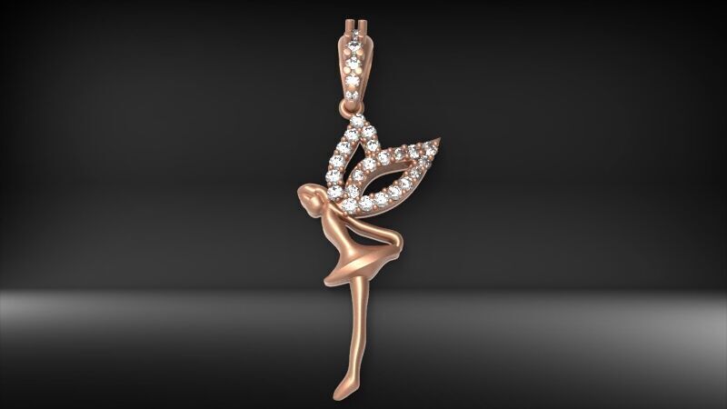 Fairy Pendant Necklace Charm Jewelry  3D print model_5