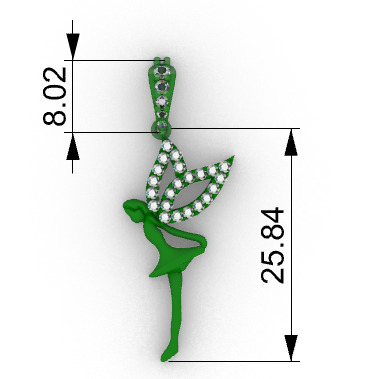 Fairy Pendant Necklace Charm Jewelry  3D print model_20