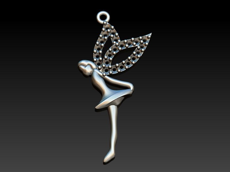 Fairy Pendant Necklace Charm Jewelry  3D print model_19