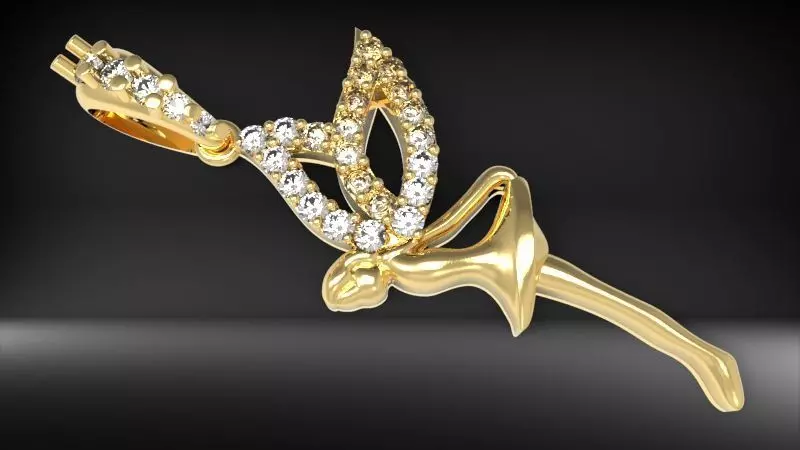 Fairy Pendant Necklace Charm Jewelry  3D print model_0