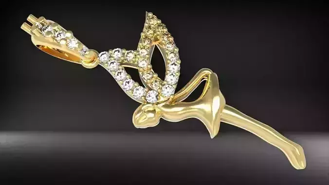 Fairy Pendant Necklace Charm Jewelry  3D print model