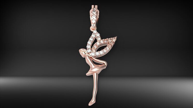 Fairy Pendant Necklace Charm Jewelry  3D print model_10